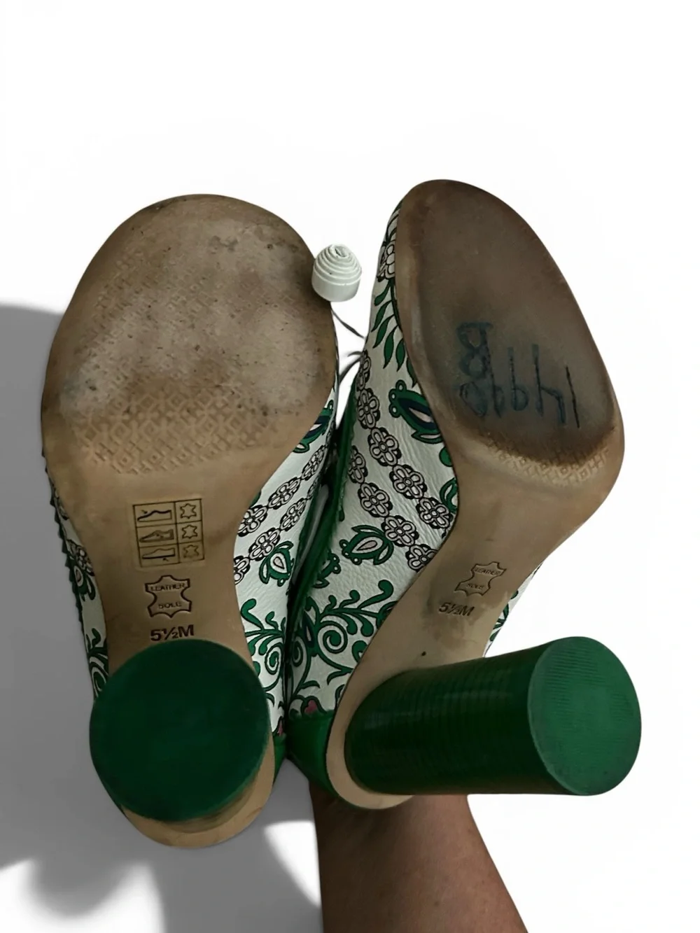 Tory Burch Garden Party Fisher Loafer Pump Kelly Green Floral Size 5.5